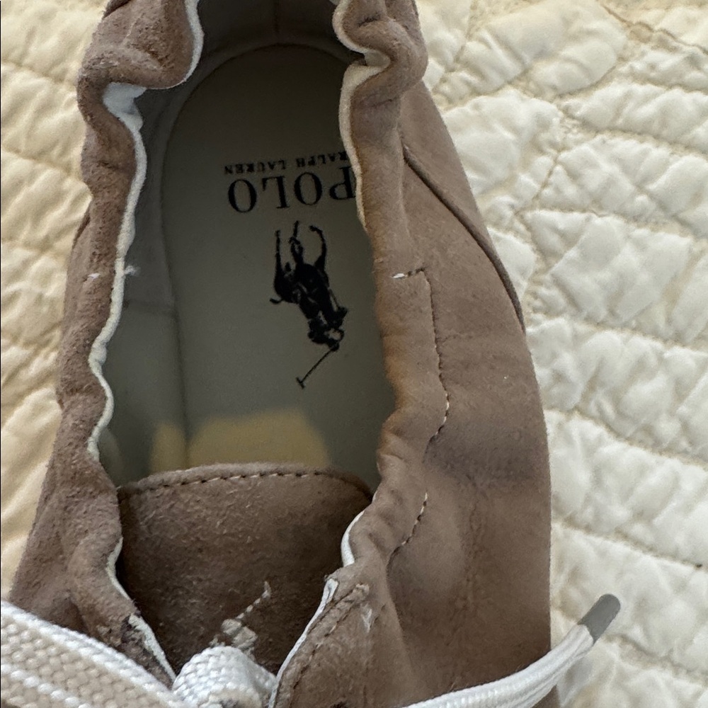 Polo by Ralph Lauren womens taupe suede sneakers - Picture 9 of 9